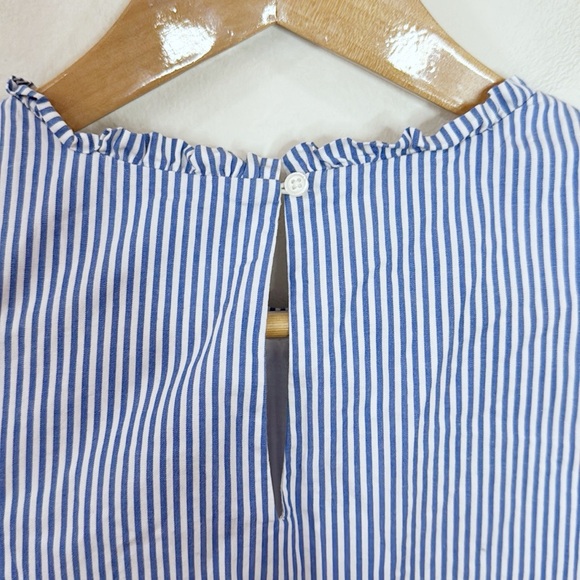 J Crew Factory Striped sleeveless tiered mini dress in cotton poplin size 6 - Picture 8 of 12